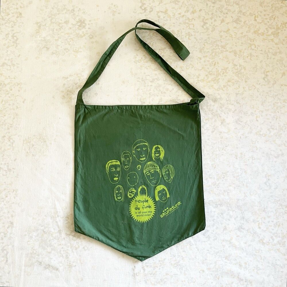PLS READ VTG Skunkfunk SKFK Reusable Tote Bag People Do Funk Riot Faces Green